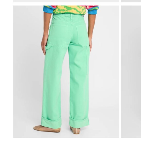 MOTHER SNACKS! The Smoothie 90's Slouchy Carpenter Sneak Wide Leg Jeans Size 31 - Picture 2 of 3